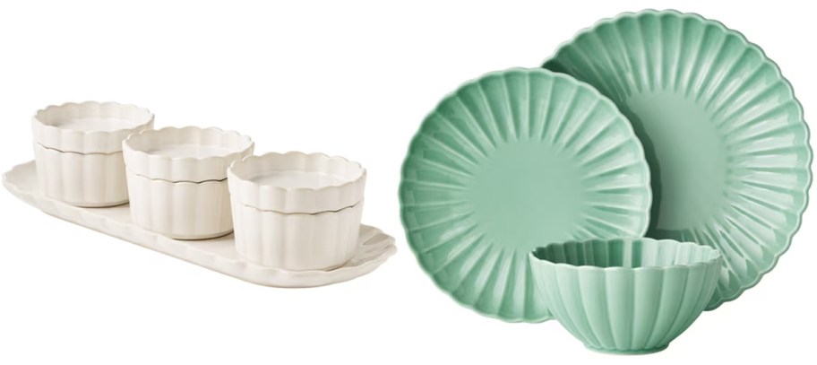pioneer woman bowls and green dinnerware