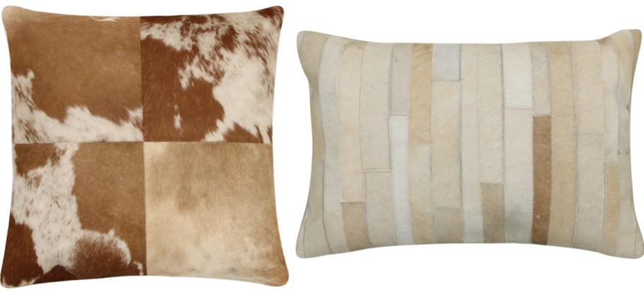 cowhide throw pillows