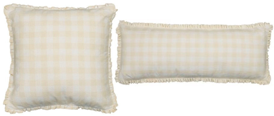 yellow and gingham pillows