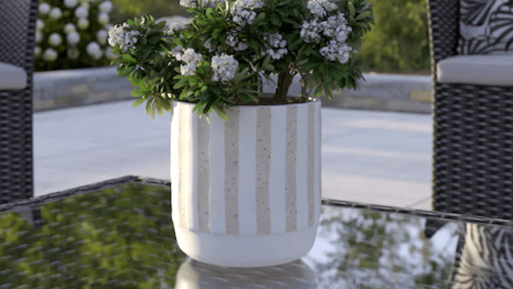 striped planter 