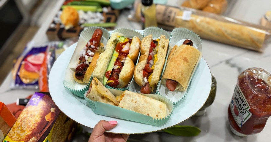 platter of hot dog alternatives 