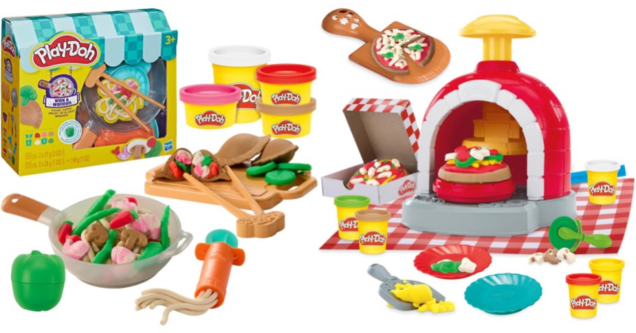wonton and pizza play doh playsets