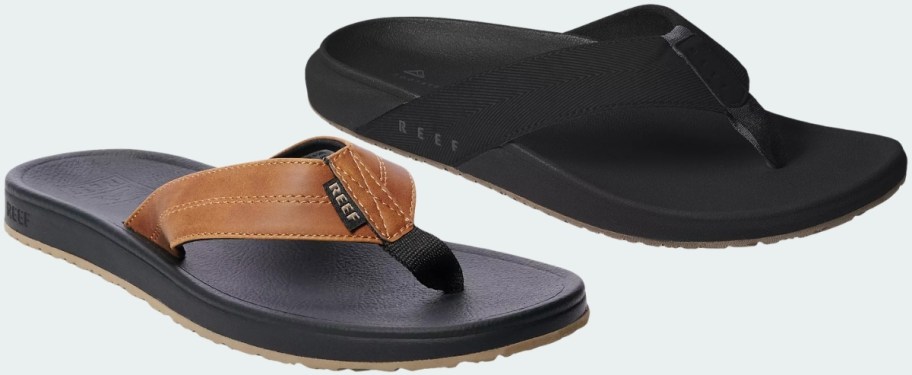 natural and black mens flip flops