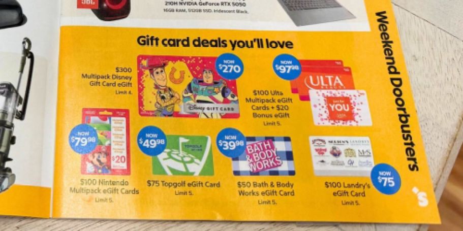 Sam’s Club Doorbusters Sneak Peek! HUGE Savings on Gift Cards, Toys, Clothing, & More