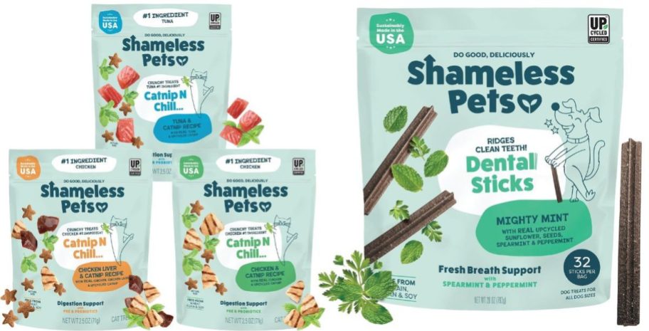 shameless pets car treats and dog dental sticks