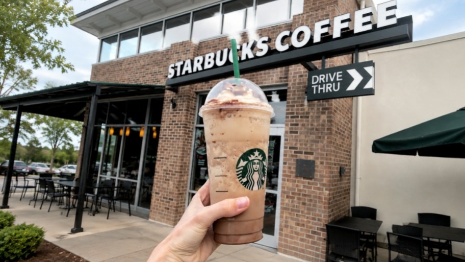 a hand holding a starbuck cold cup