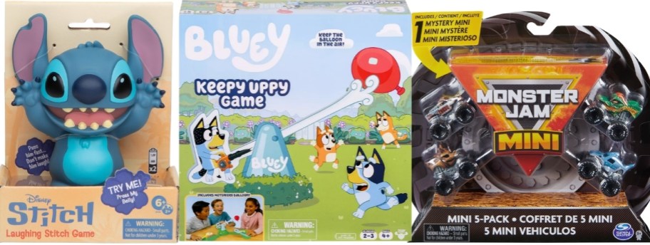 Stitch Game, Bluey Keepy Uppy & moster jams trucksGame,