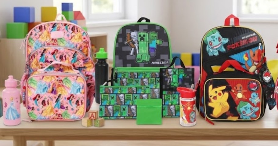 Kids Character Backpack 5-Piece Sets from $18 on Target.com (Disney, Pokémon, Hello Kitty, & More!