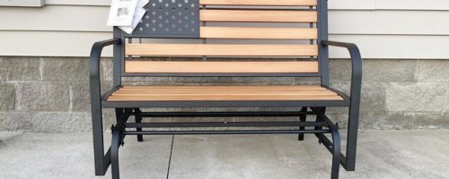 american flag bench