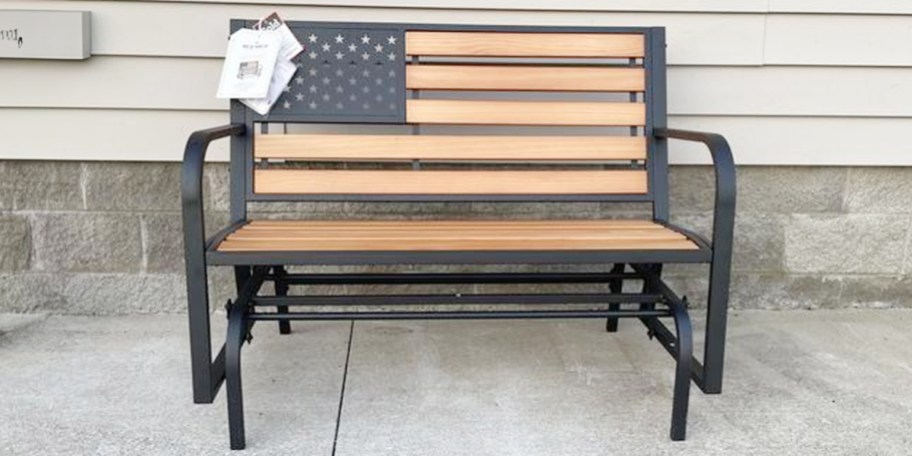 american flag bench