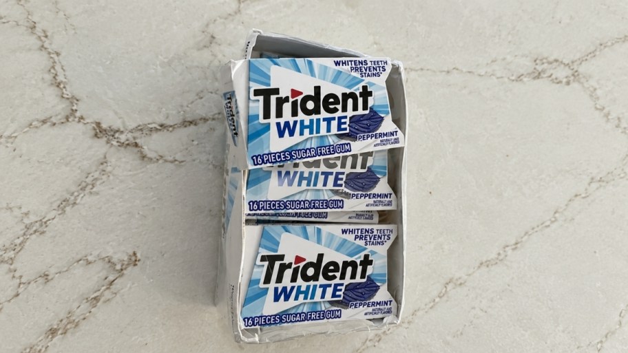 box of trident white gum