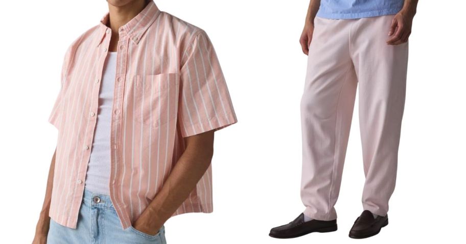 urban outfitters mens pink top and pants