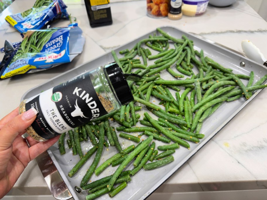 using kinders the blend seasoning on green beans
