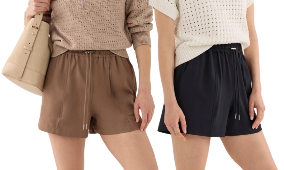 two women in shorts