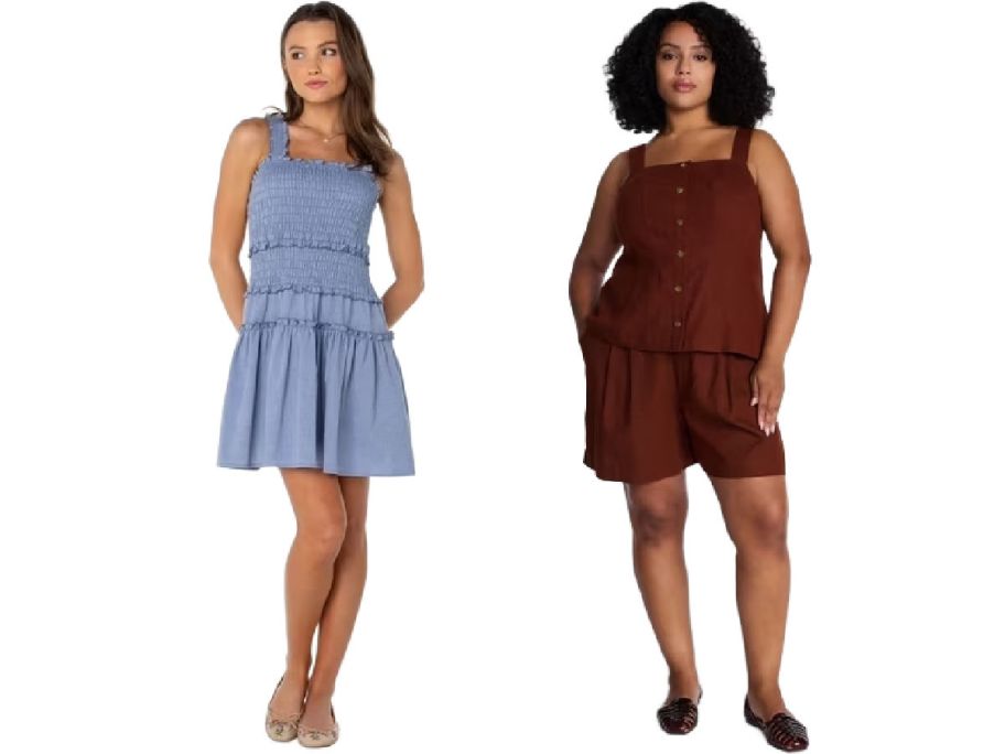 two women on a white background