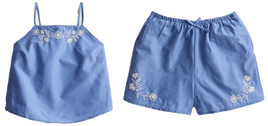 blue tank and shorts 