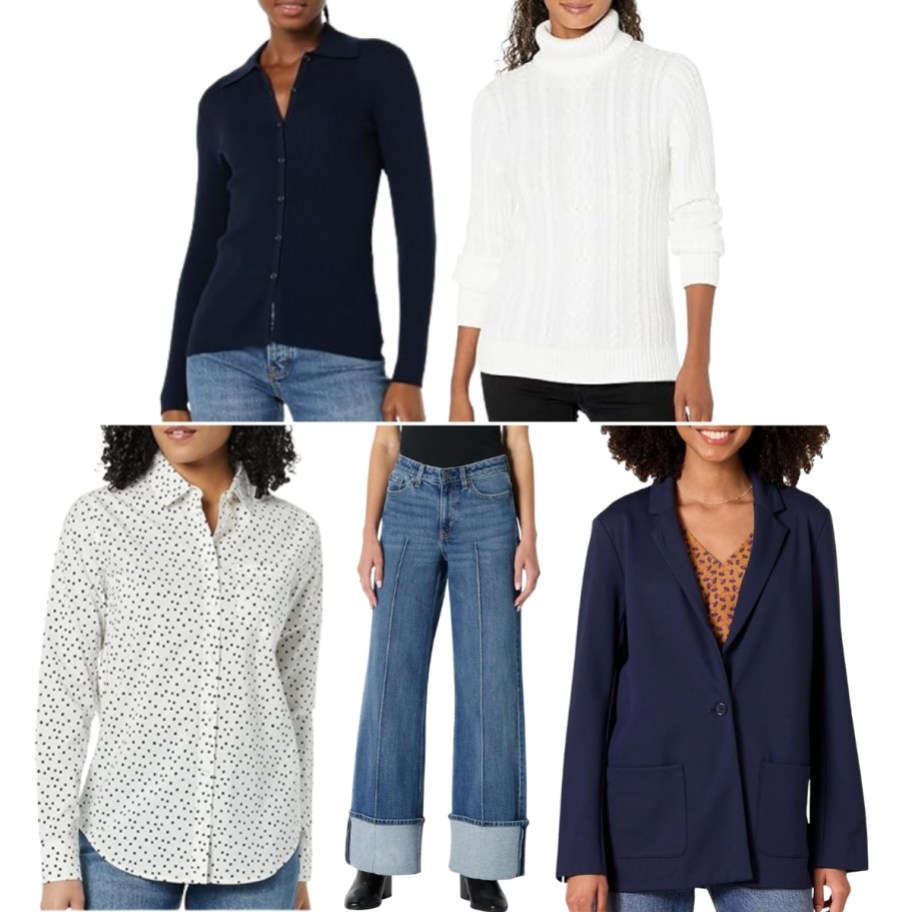 amazon essentials womens clothing shirt, jeans, sweaters and blazer