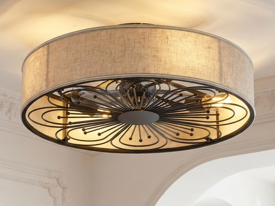 flush mount fandelier with shade
