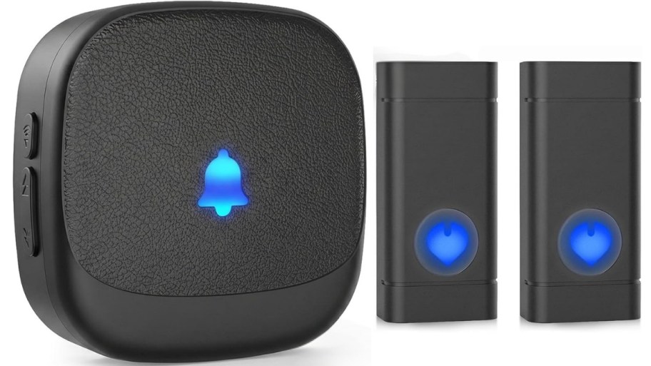 black doorbell with 2 buttons