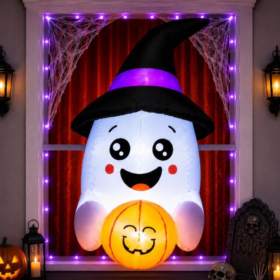 ghost window inflatable displayed in a window