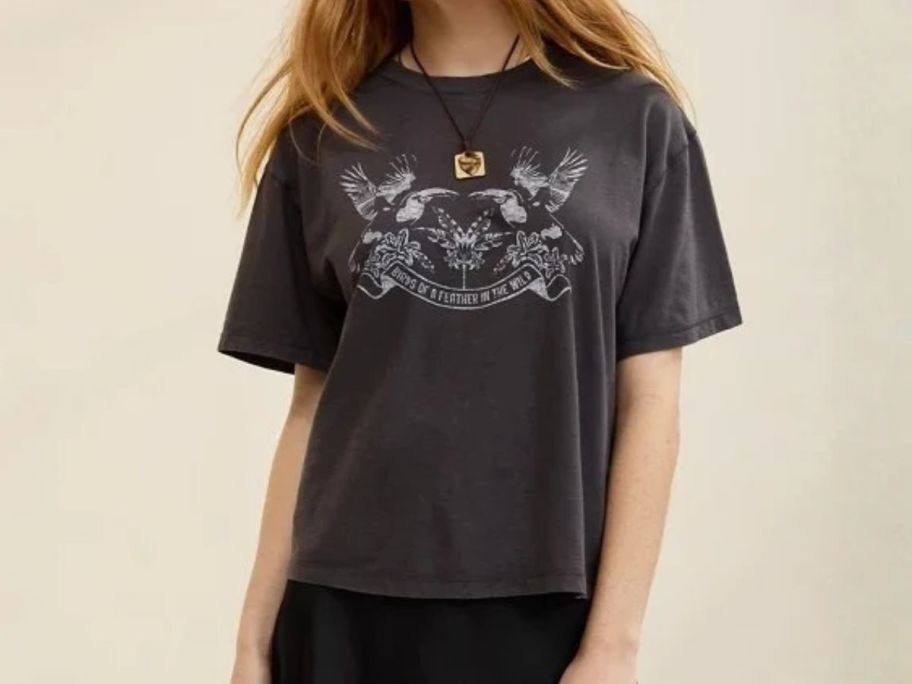 woman wearing Aerie Relaxed T-Shirt