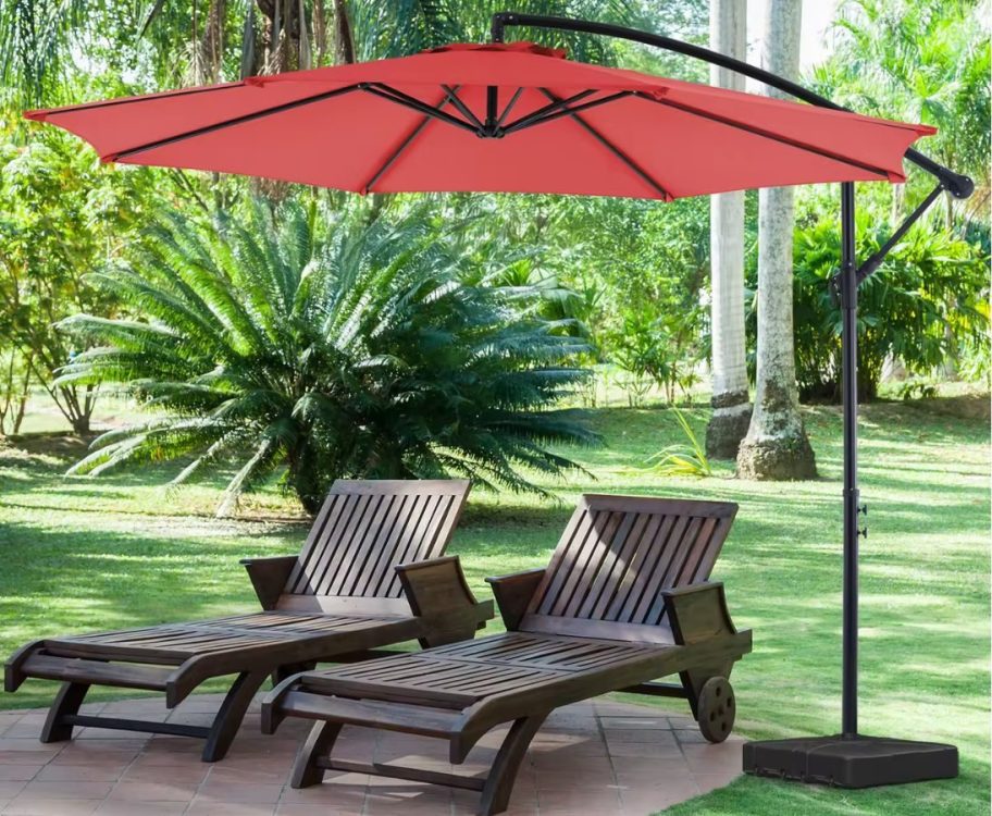 JHK 10' Easy Tilt Red Outdoor Patio Umbrella