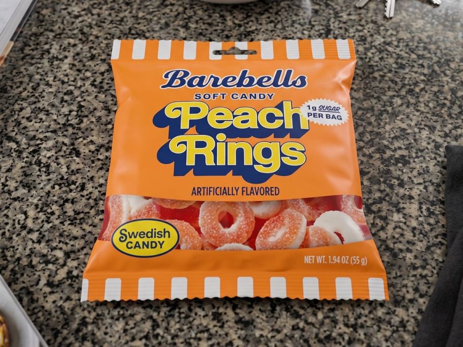 Barebells Soft Candy bag on kitchen counter