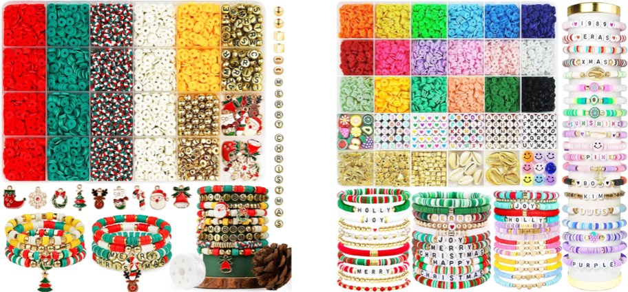 christmas and rainbow bracelet making kits