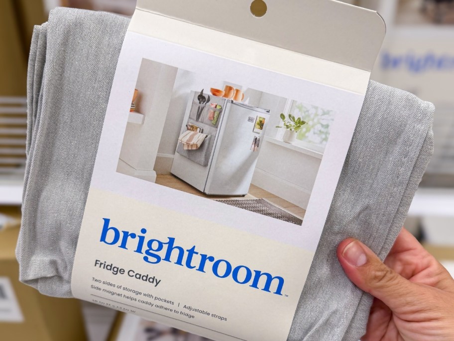 brightroom fridge caddy storage folded up in store with label 