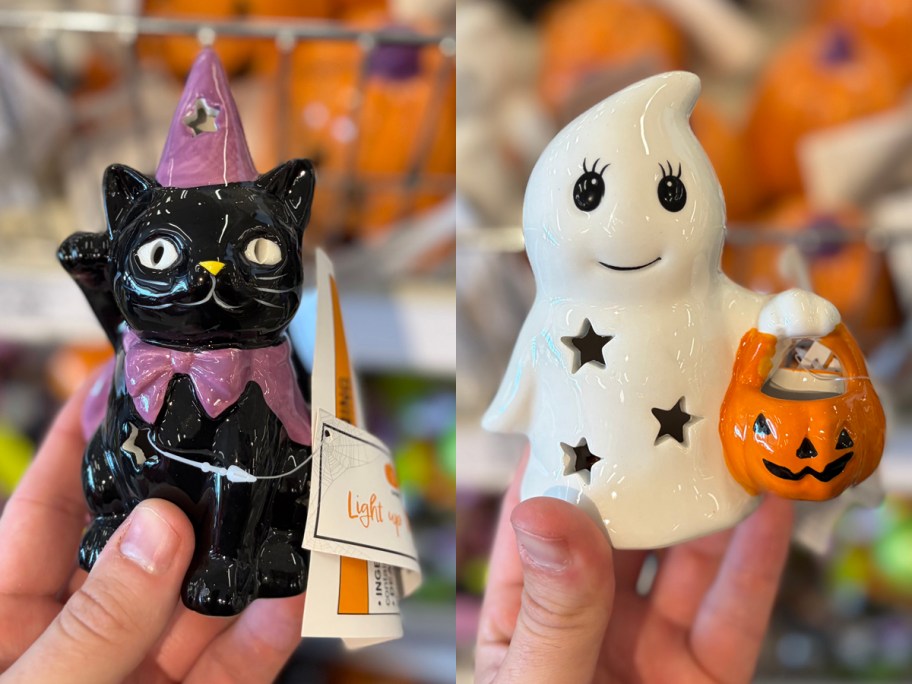 Light-Up Figural Cat and Light-Up Figural Ghost