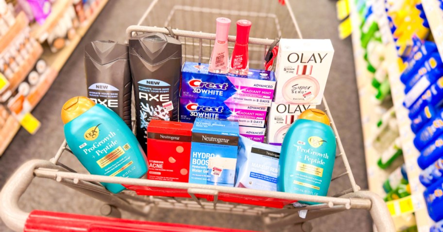 CVS cart full of beauty and personal care items