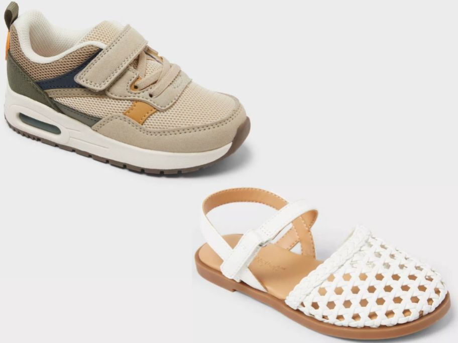 Stock images of two Cat & Jack toddler shoes