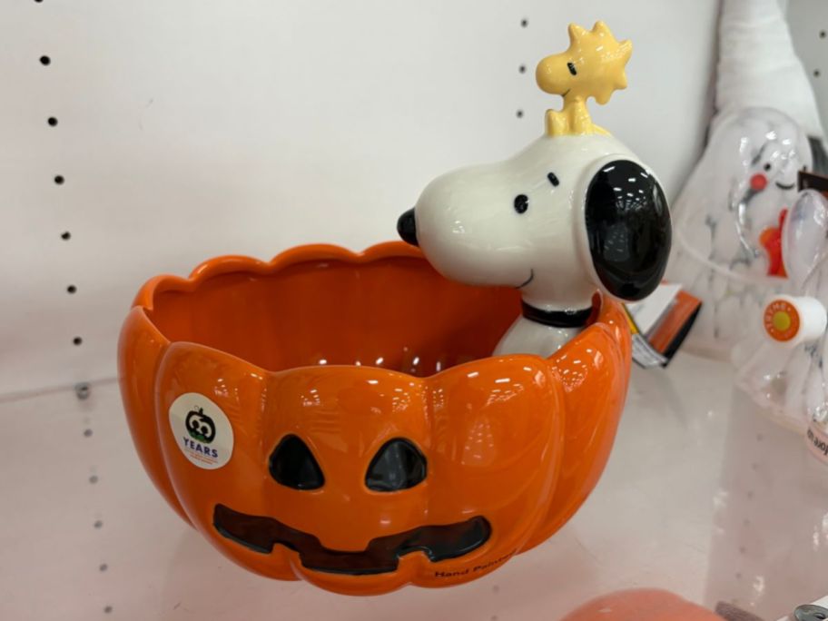 Celebrate Together Peanuts Pumpkin Candy Bowl on shelf in store