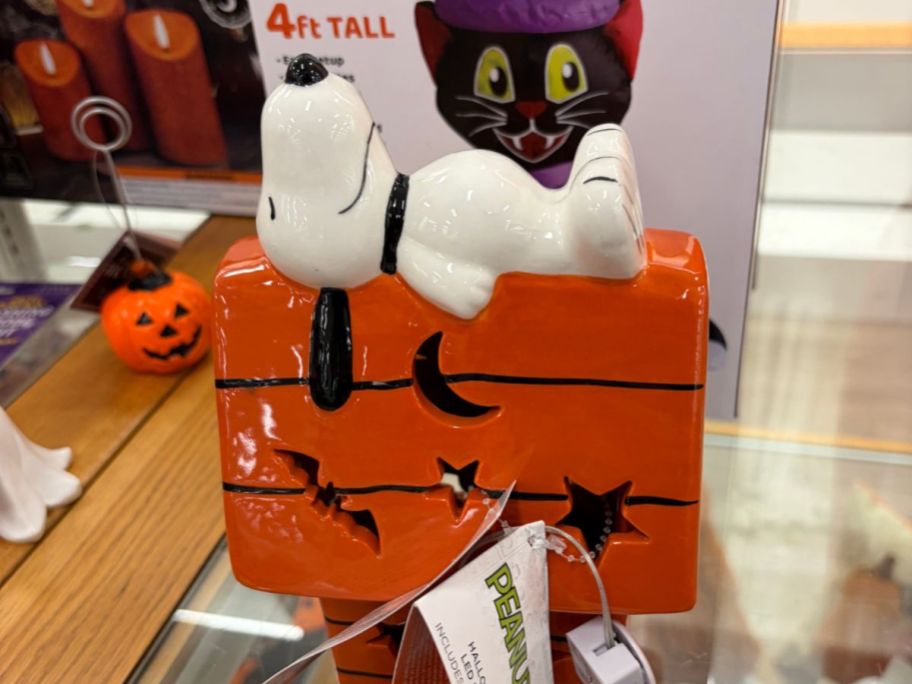 Celebrate Together Peanuts Snoopy House Halloween LED Table Decor on display in store