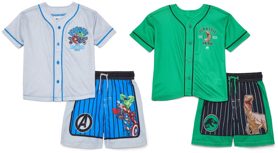 Character Toddler Boy Jersey Rash Guard and Swim Trunk Set