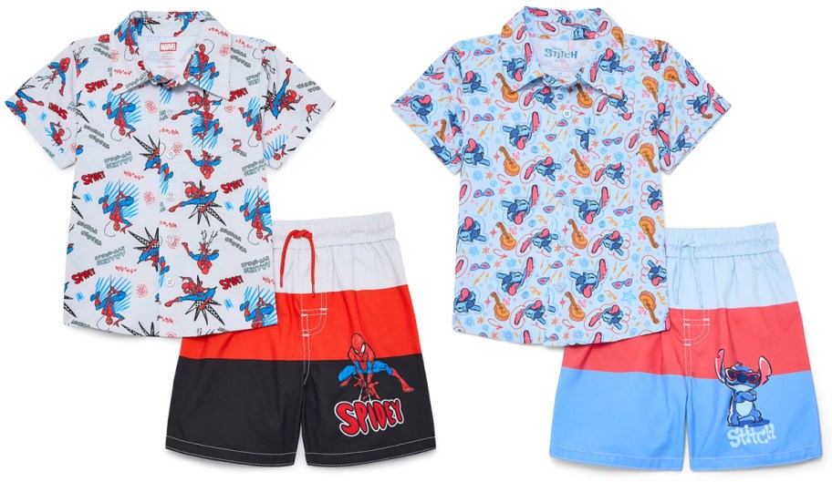 Character Toddler Boy Resort Shirt and Swim Trunk Set 2