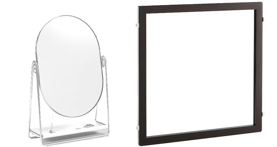makeup mirror and wall mirror