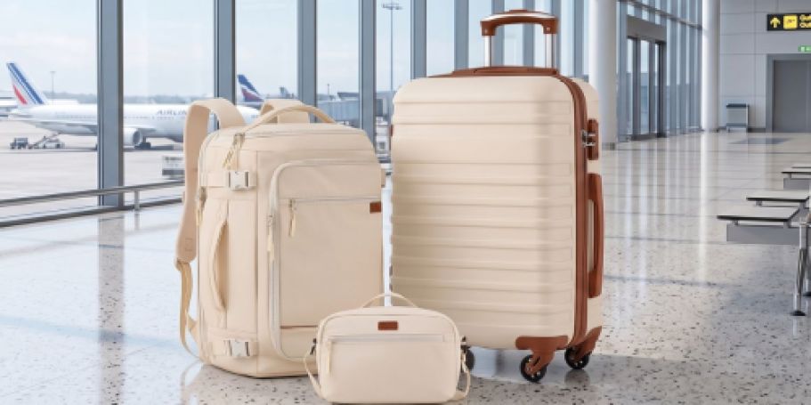 Suitcase 3-Piece Set w/ Shoe Bag Only $77.99 Shipped on Amazon (Reg. $130)