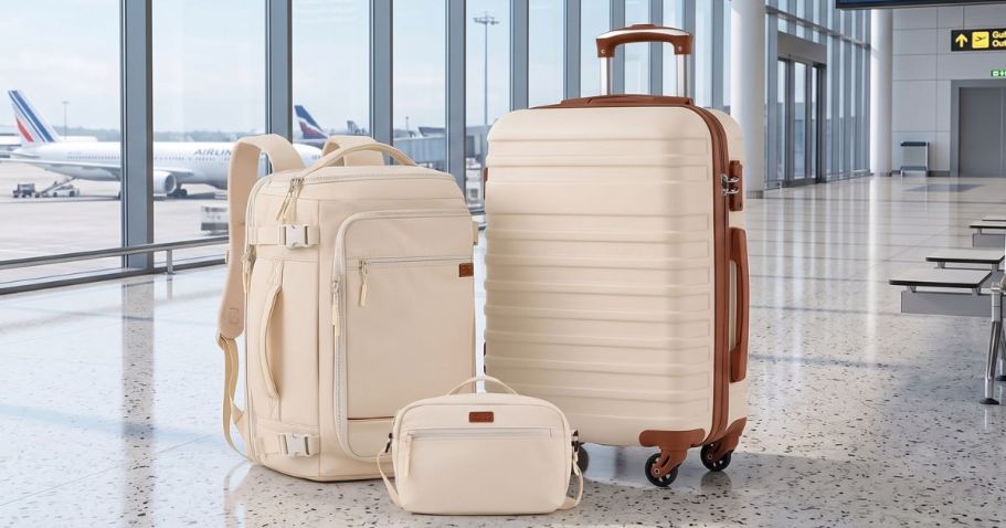 Suitcase 3-Piece Set w/ Shoe Bag Only $77.99 Shipped on Amazon (Reg. $130)
