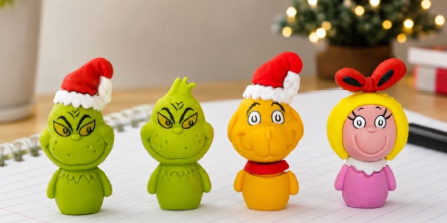 Dr. Seuss Grinch Erasers 24-Count Just $12.79 on Amazon | Only 53¢ Each!