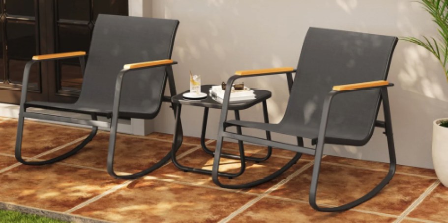Up to 75% Off Wayfair Outdoor Furniture + Free Shipping | Rocking Set Only $88 Shipped