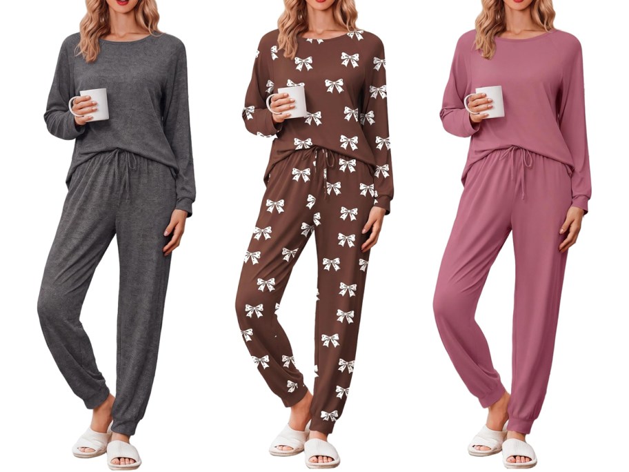 Ekouaer Women&rsquo;s Long Sleeve Lounge Set