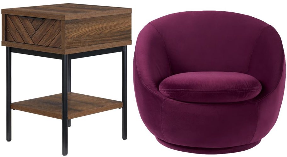 wooden End Table and Chair