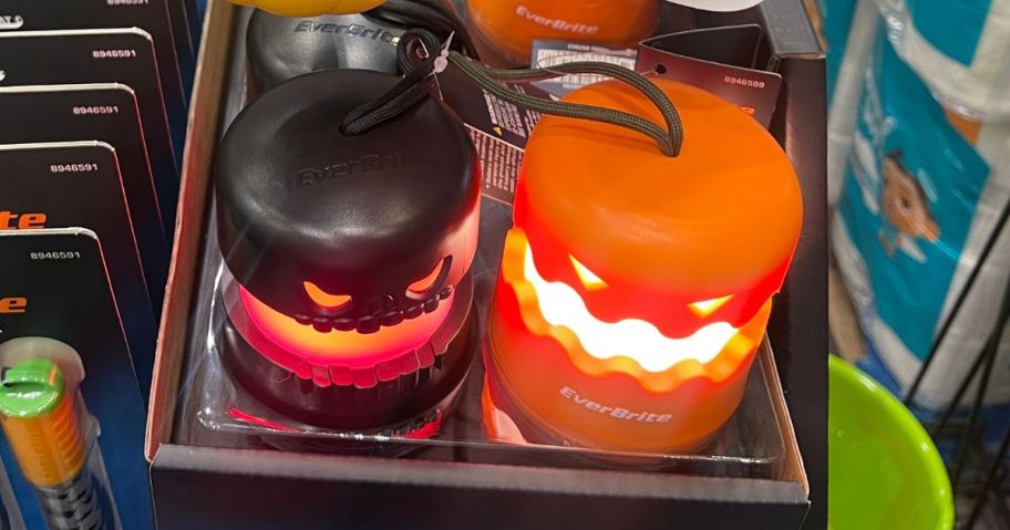 two EverBrite 50-Lumen 2-Mode LED Halloween Collapsible Lanterns in store