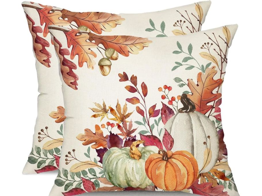 Fall pillow covers with pumpkins on it