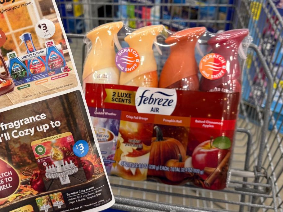 Febreze Air Mist Air Freshener Spray Fall Mixed Scent 4-Count in cart in store