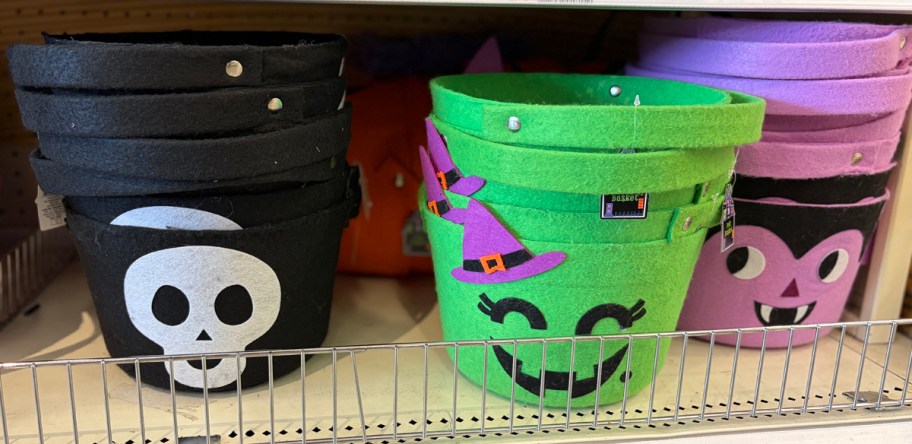 Felt Basket Skull, Witch, and Vampire
