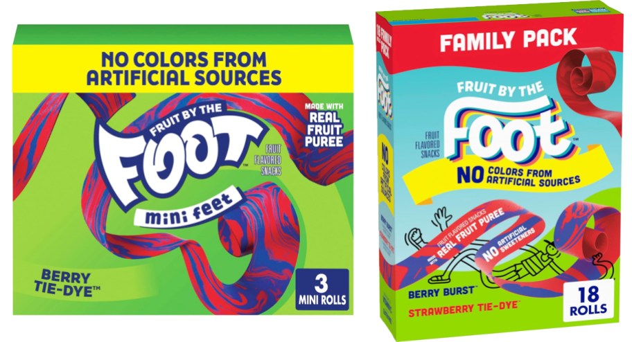 two boxes of Fruit by the Foot snacks