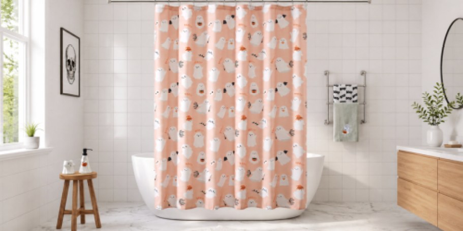 These $10 Walmart Halloween Shower Curtains Include 12 Hooks Too!