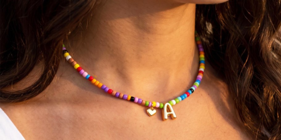 Beaded Initial Necklace Only $3.74 on Amazon (Reg. $15)